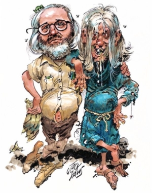 Golden Caricatures Volume 1: drawing of Bill Gaines and the Cryptkeepr by Jack Davis.
