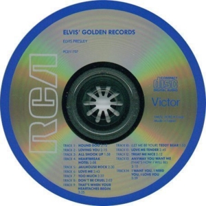 Electronically Reprocessed Stereo: compact disc of original fake stereo CD reissue of ELVIS' GOLDEN RECORDS.
