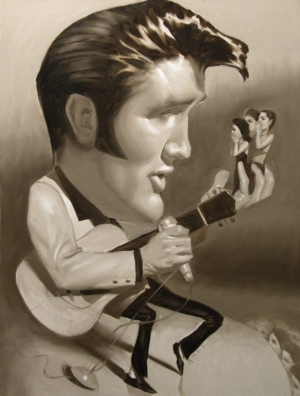 Golden Caricatures Volume 1: caricature of Elvis by Dan Adel.