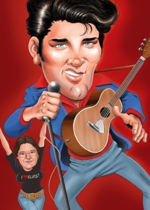 Golden Caricatures Volume 4: caricature of Elvis by Gary Tymon.